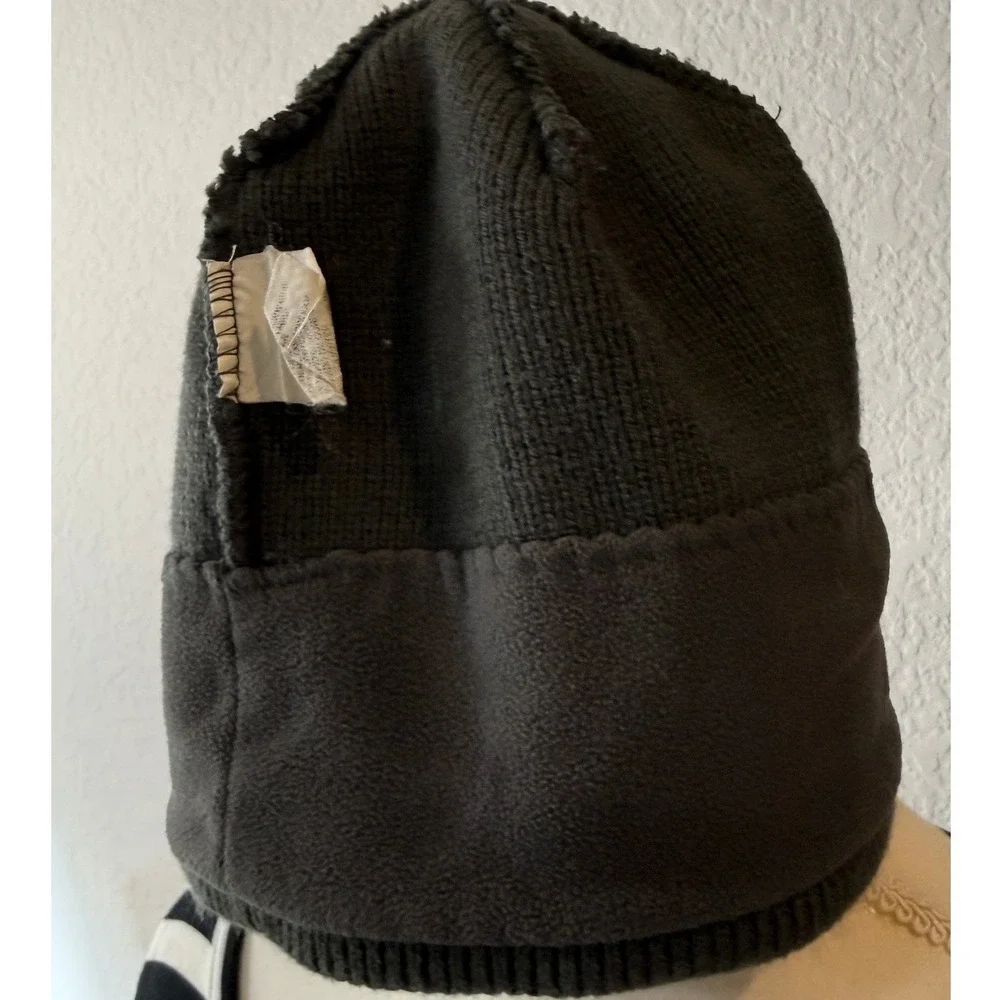 The North Face Beanie Unisex One Size Fleece Lined Dark Green Solid Fit Gorpcore